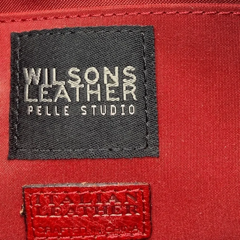 Pelle Studio Wilsons Italian Leather Unisex Wristlet Cherry Color